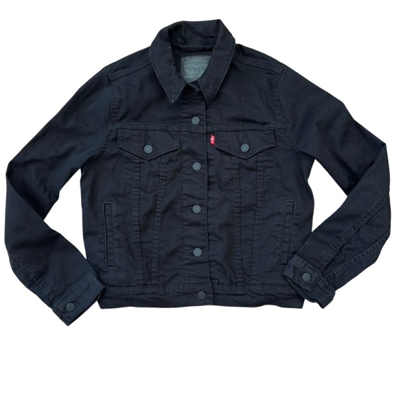 Levi's Jackets & Blazers - Levi’s Black Denim Trucker Button Up Jean Jacket Women’s S Casual Western Spring